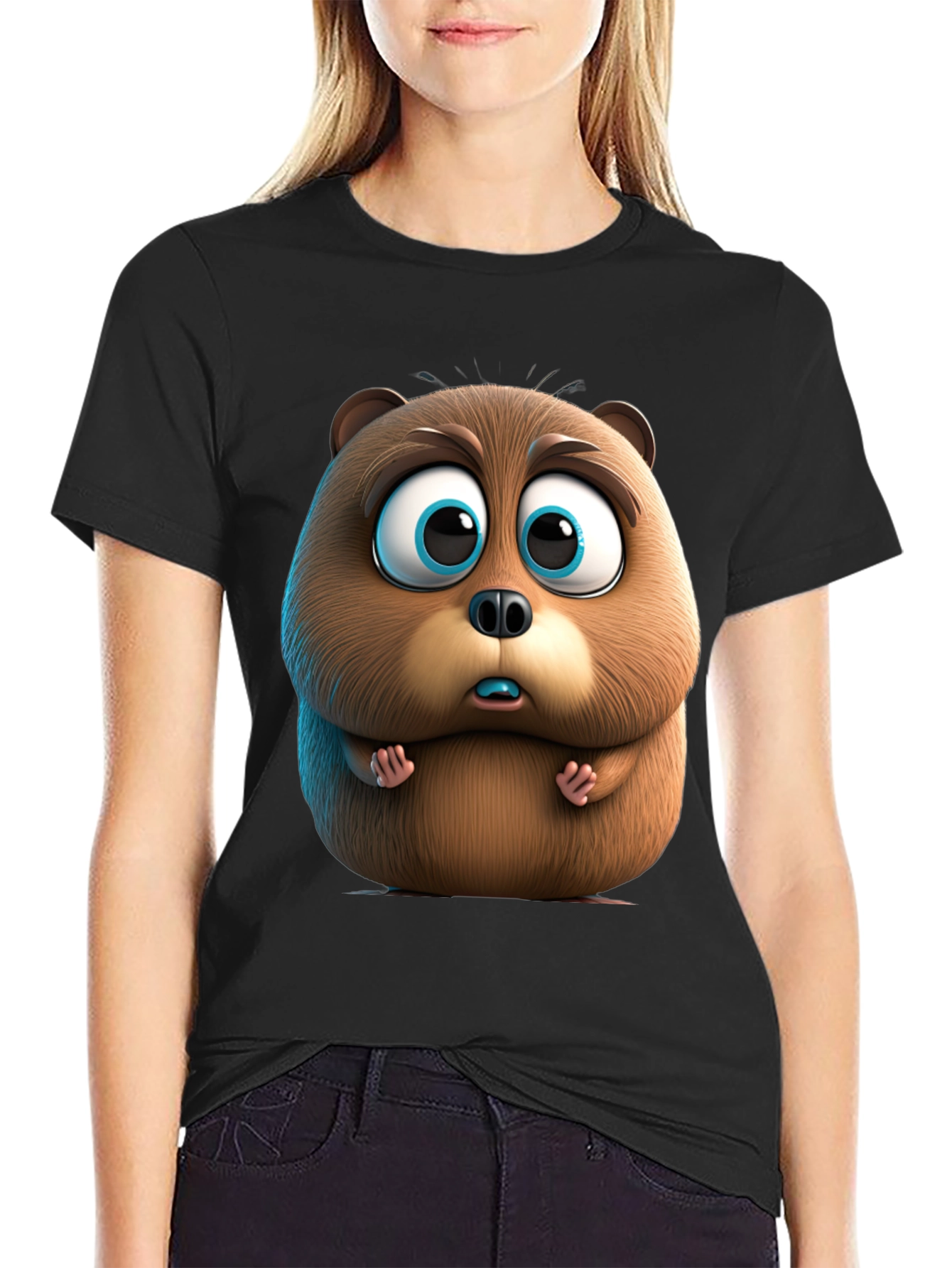 Cute Cartoon Beaver Graphic Tee