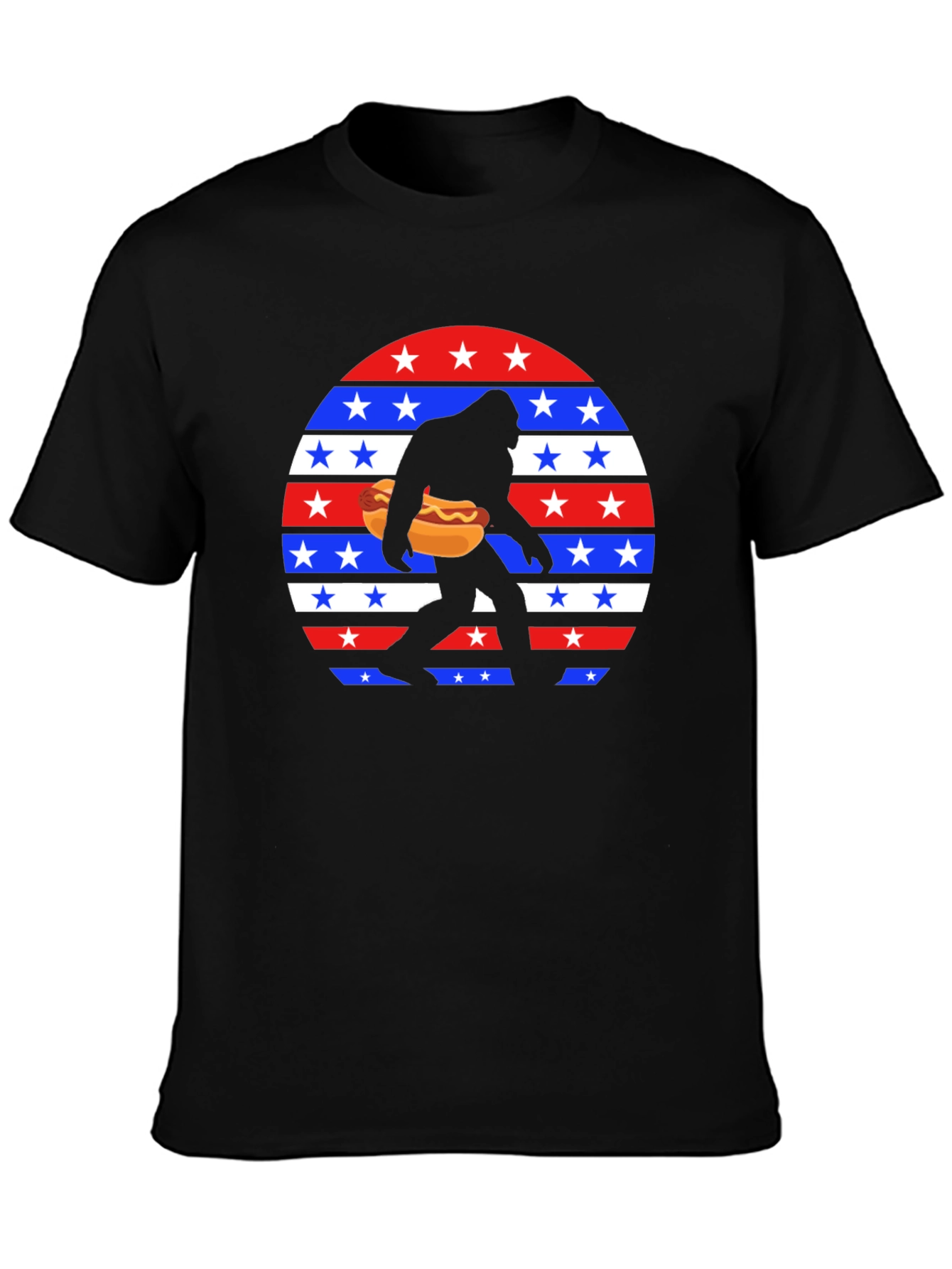 Bigfoot Hotdog USA Patriotic T-Shirt