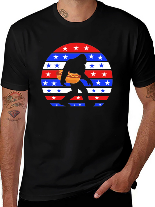 Bigfoot Hotdog USA Patriotic T-Shirt