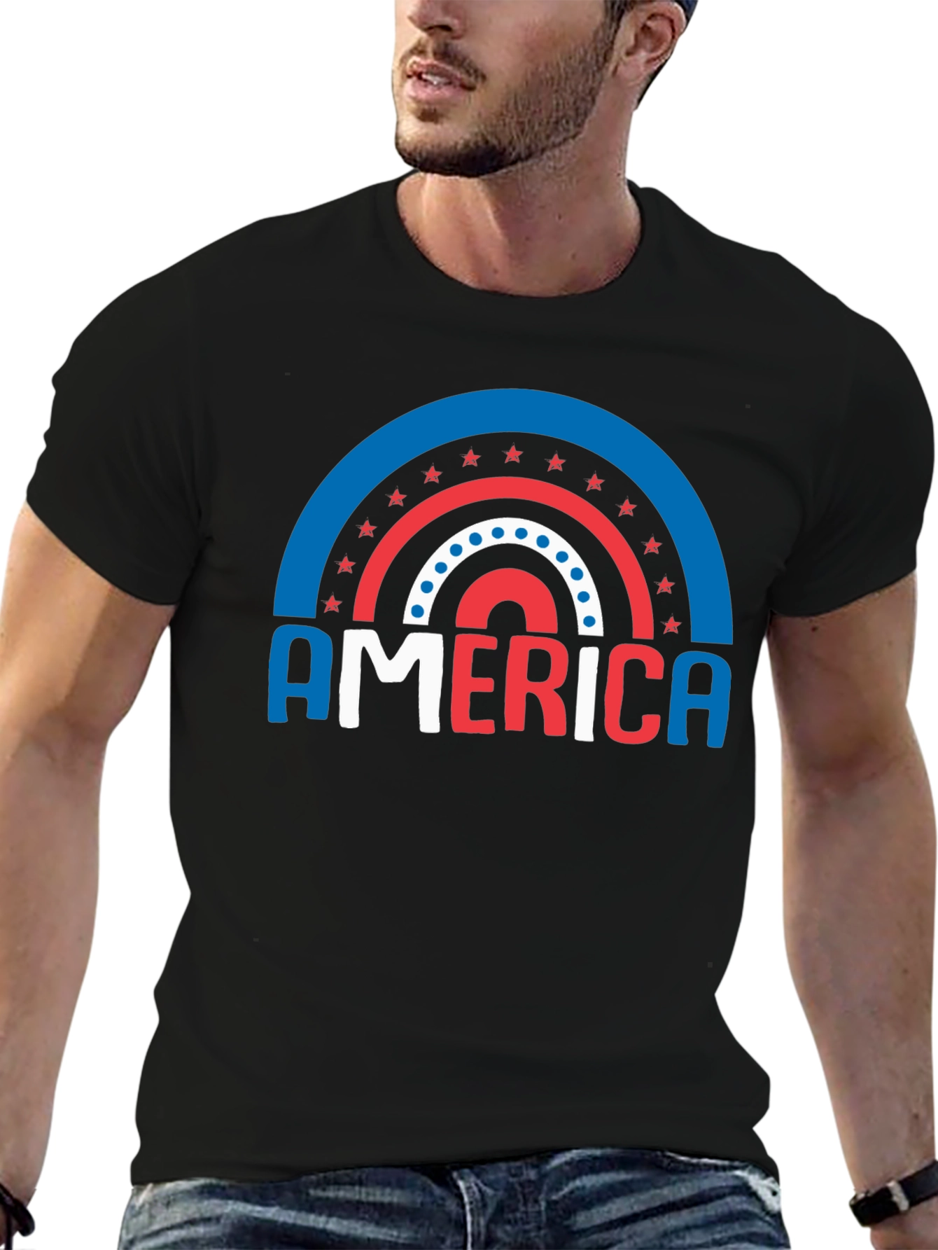 America Patriotic Rainbow T-Shirt