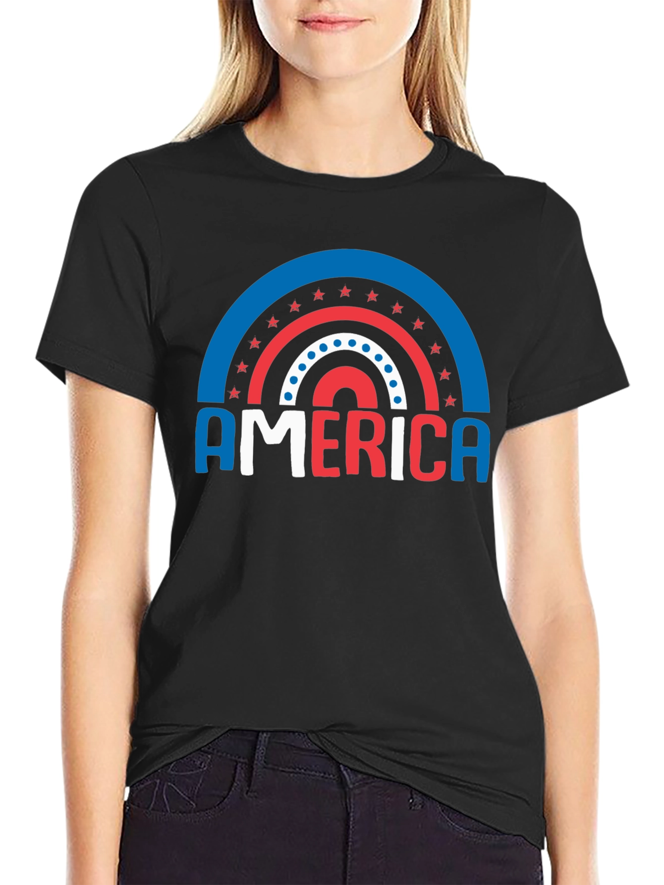 America Patriotic Rainbow T-Shirt
