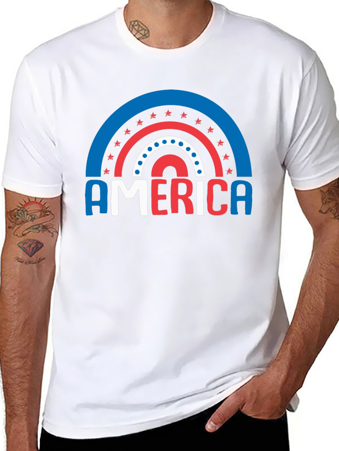 America Patriotic Rainbow T-Shirt