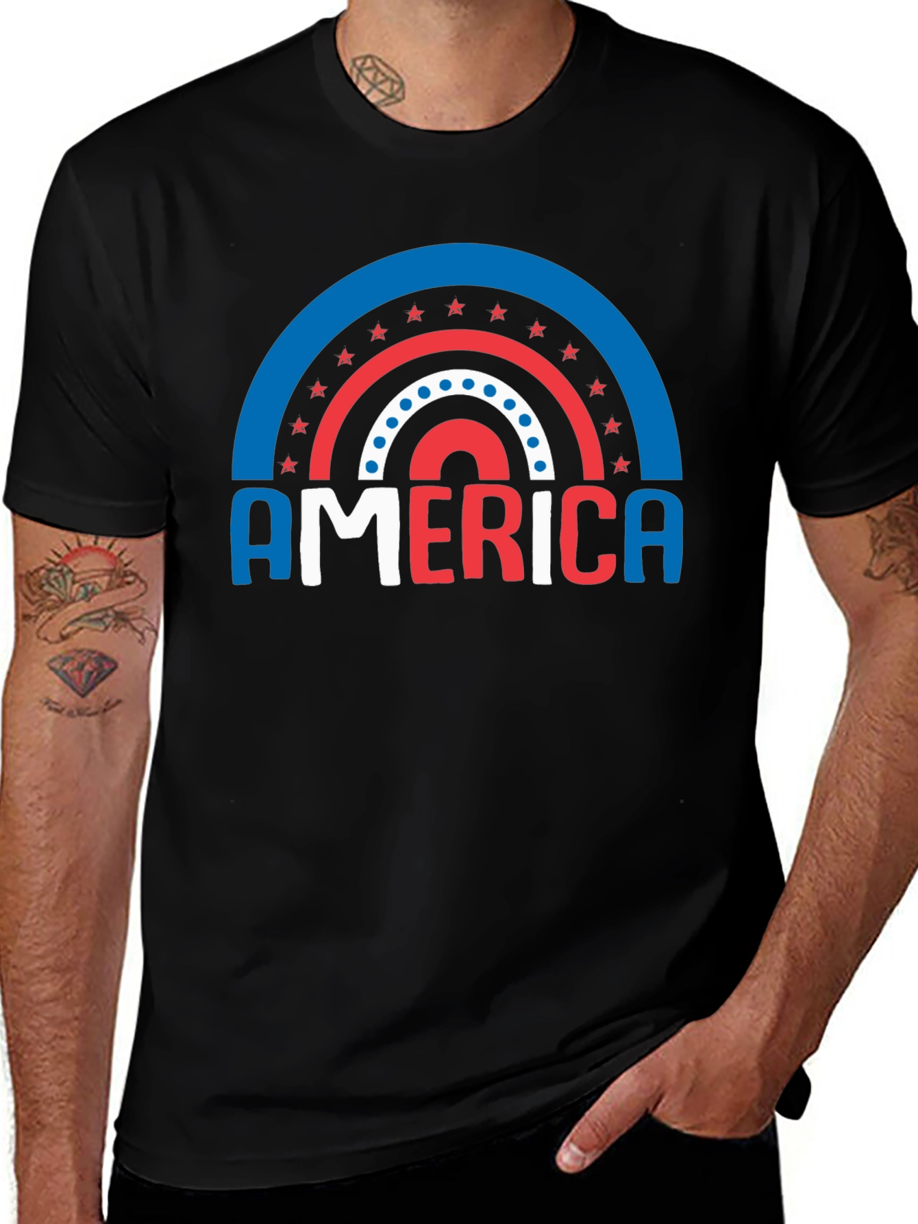 America Patriotic Rainbow T-Shirt