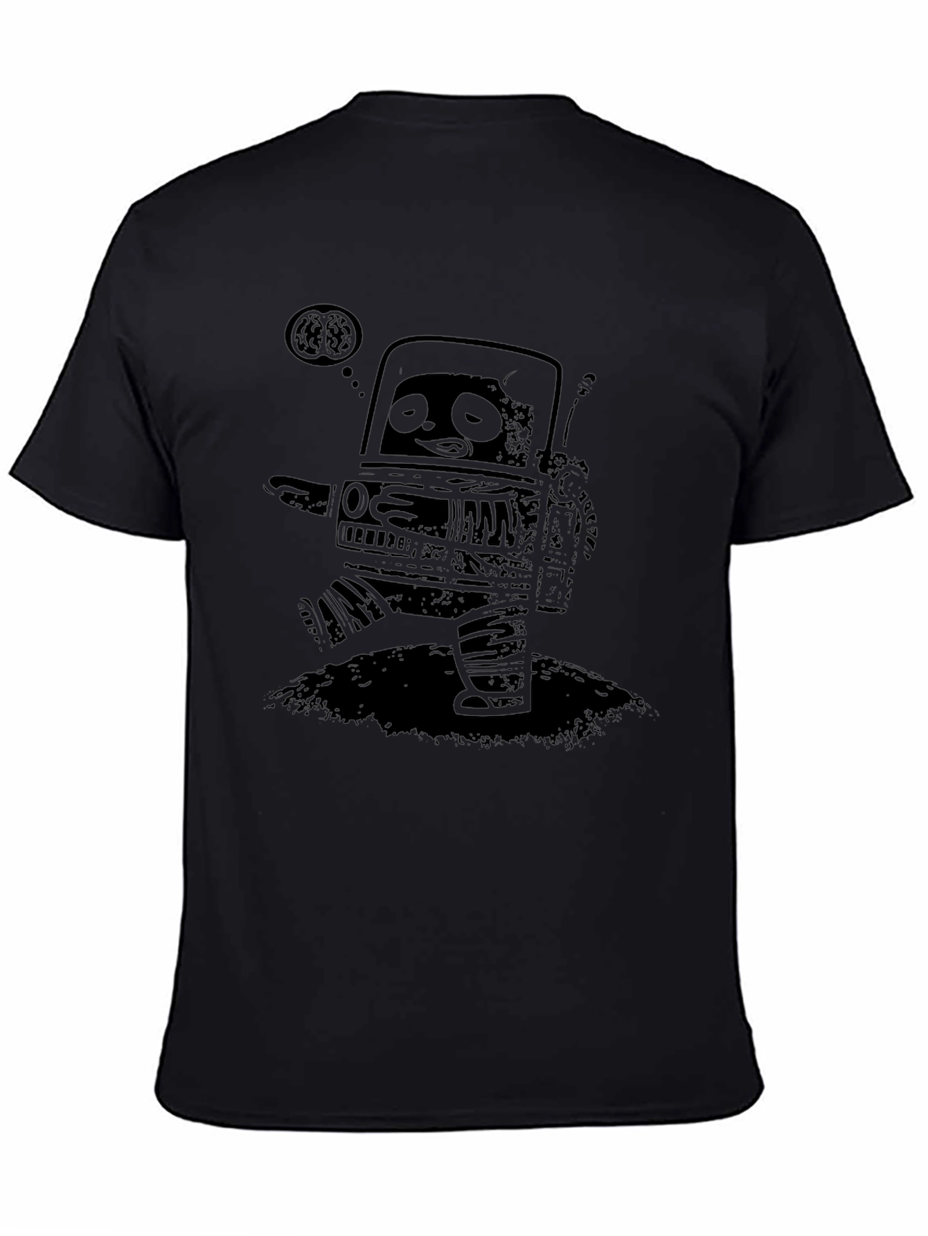 Robot Brain T-Shirt - Mens Black Graphic Tee