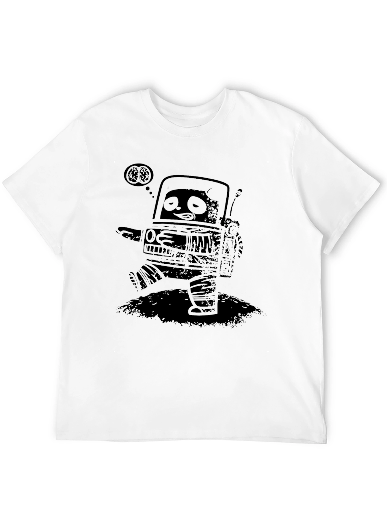 Robot Brain T-Shirt - Mens Black Graphic Tee