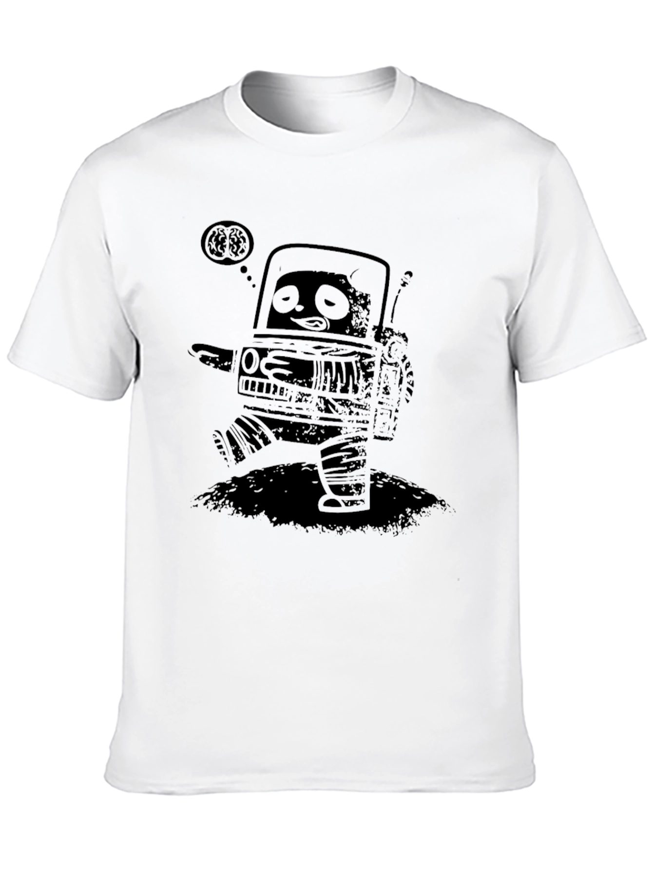 Robot Brain T-Shirt - Mens Black Graphic Tee