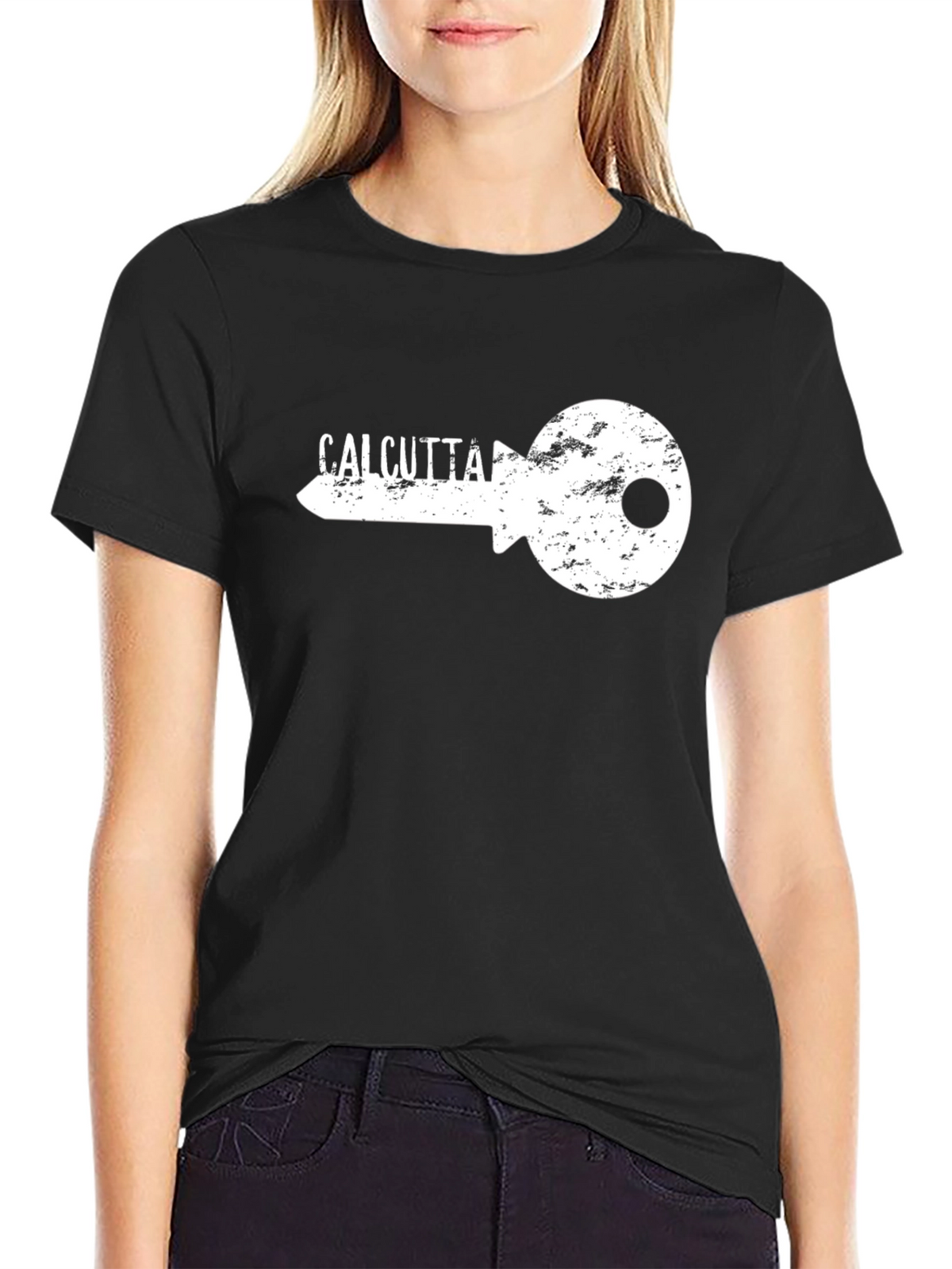 Calcutta Key Graphic Print Black T-Shirt