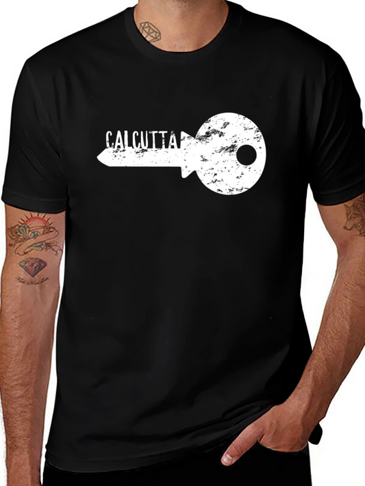 Calcutta Key Graphic Print Black T-Shirt