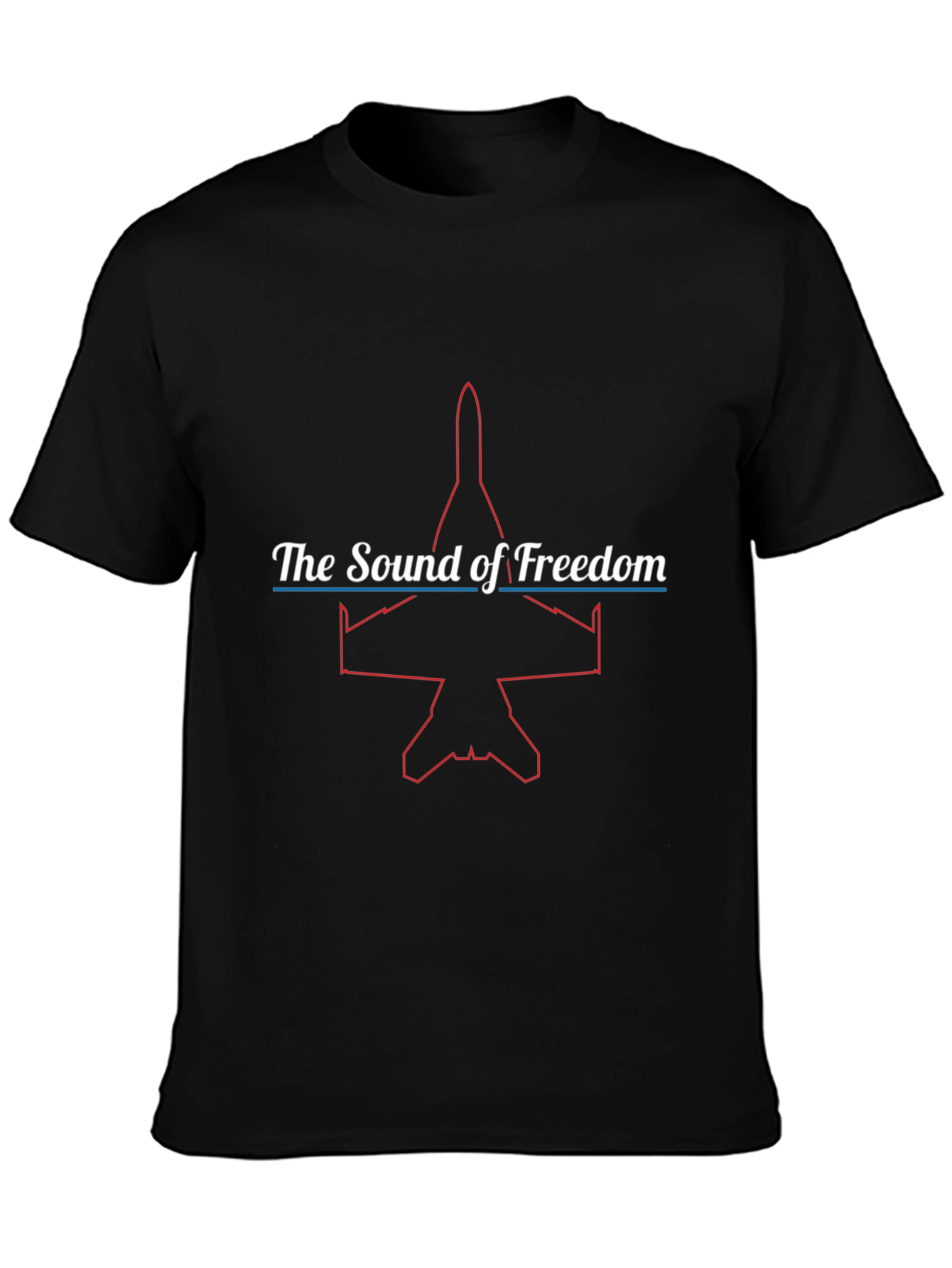Sound of Freedom Jet Graphic Black T-Shirt