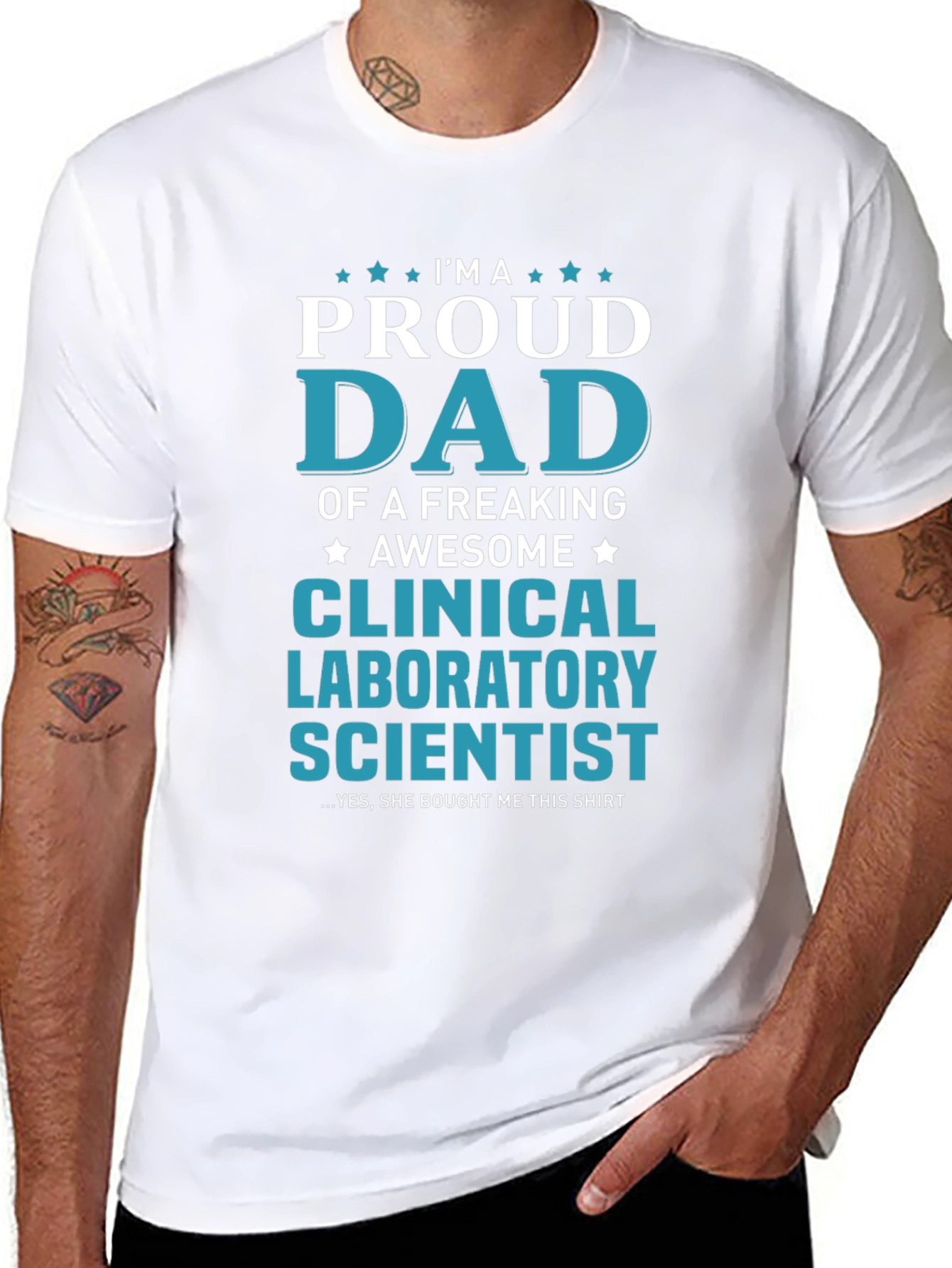 Proud Dad Clinical Lab Scientist Graphic T-Shirt