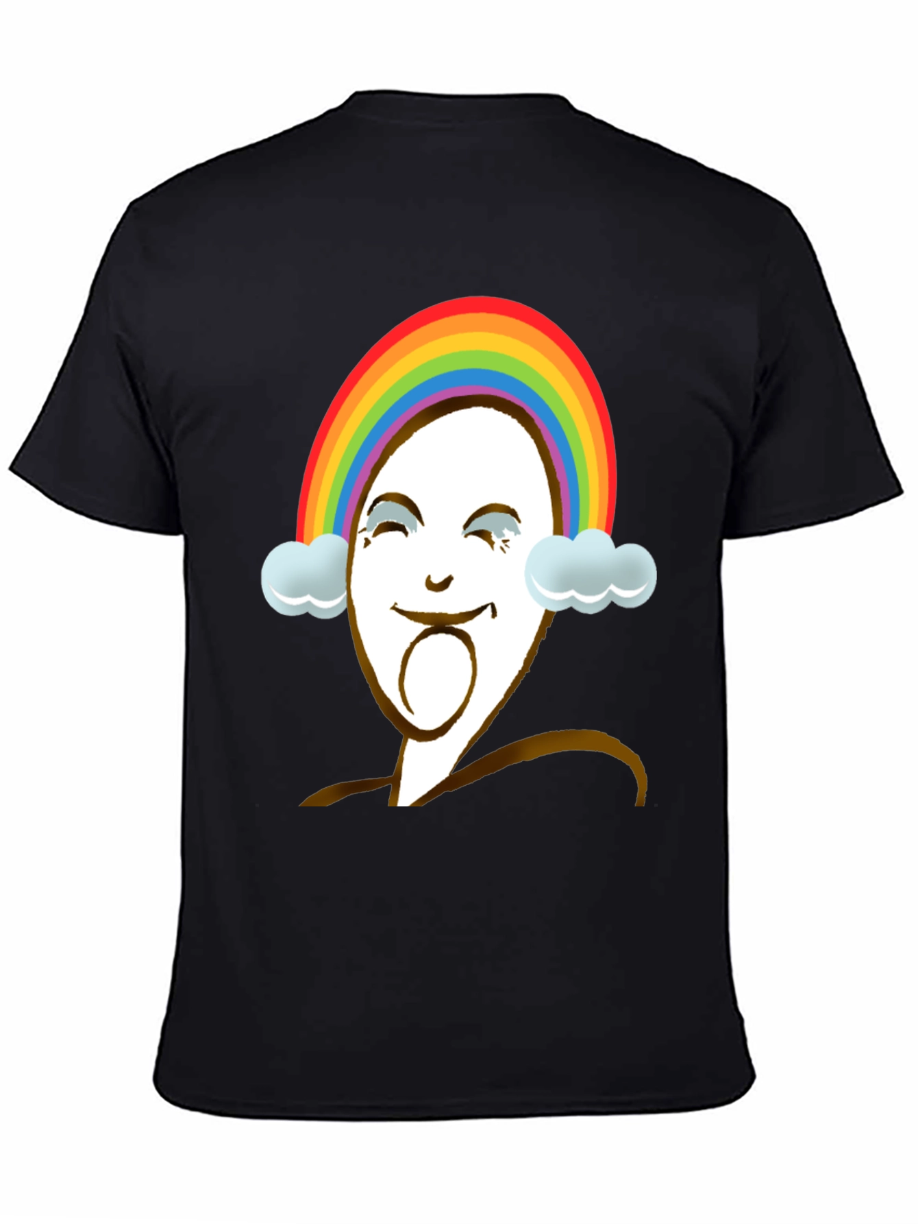 Rainbow Face Graphic Tee - Unique Design