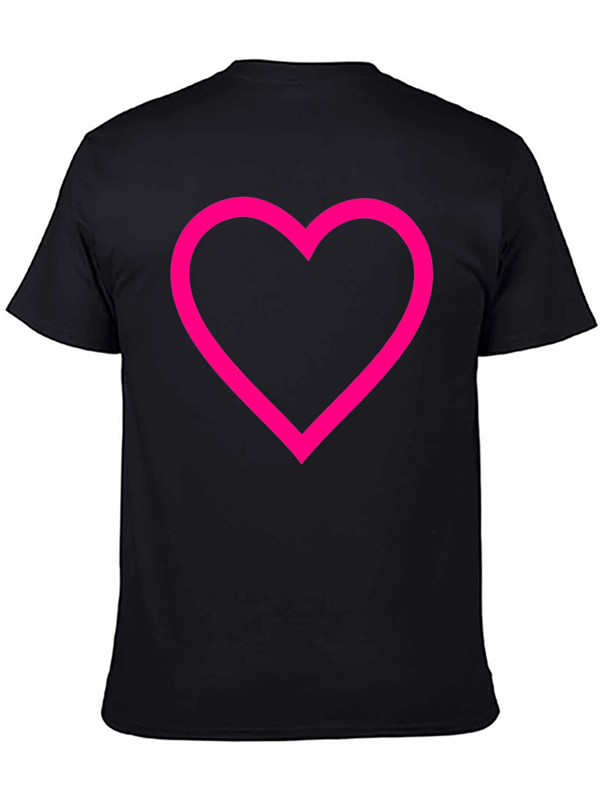 Heart Outline Graphic T-Shirt - Black Cotton Tee