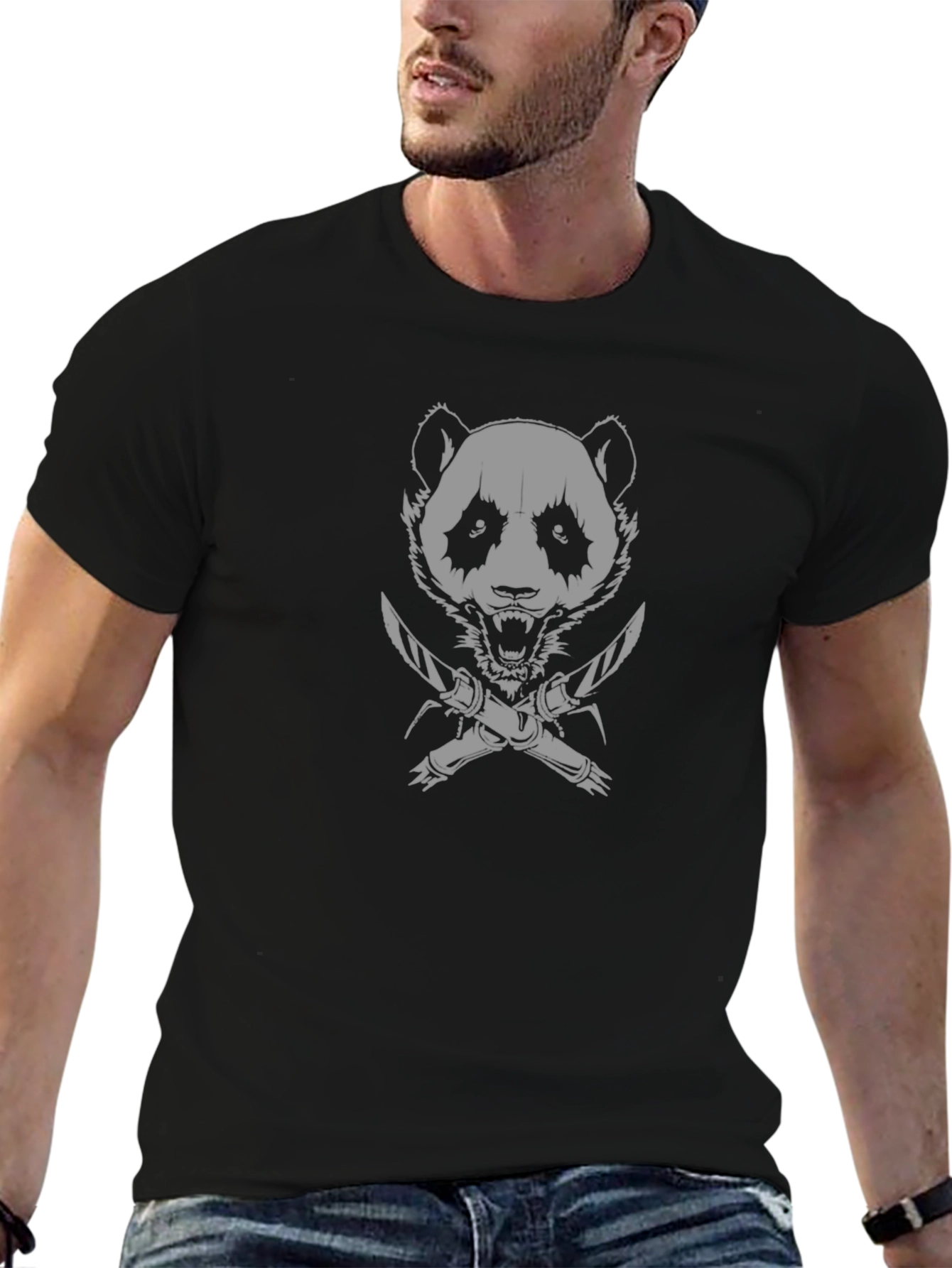 Panda Assassin T-Shirt - Black Graphic Tee