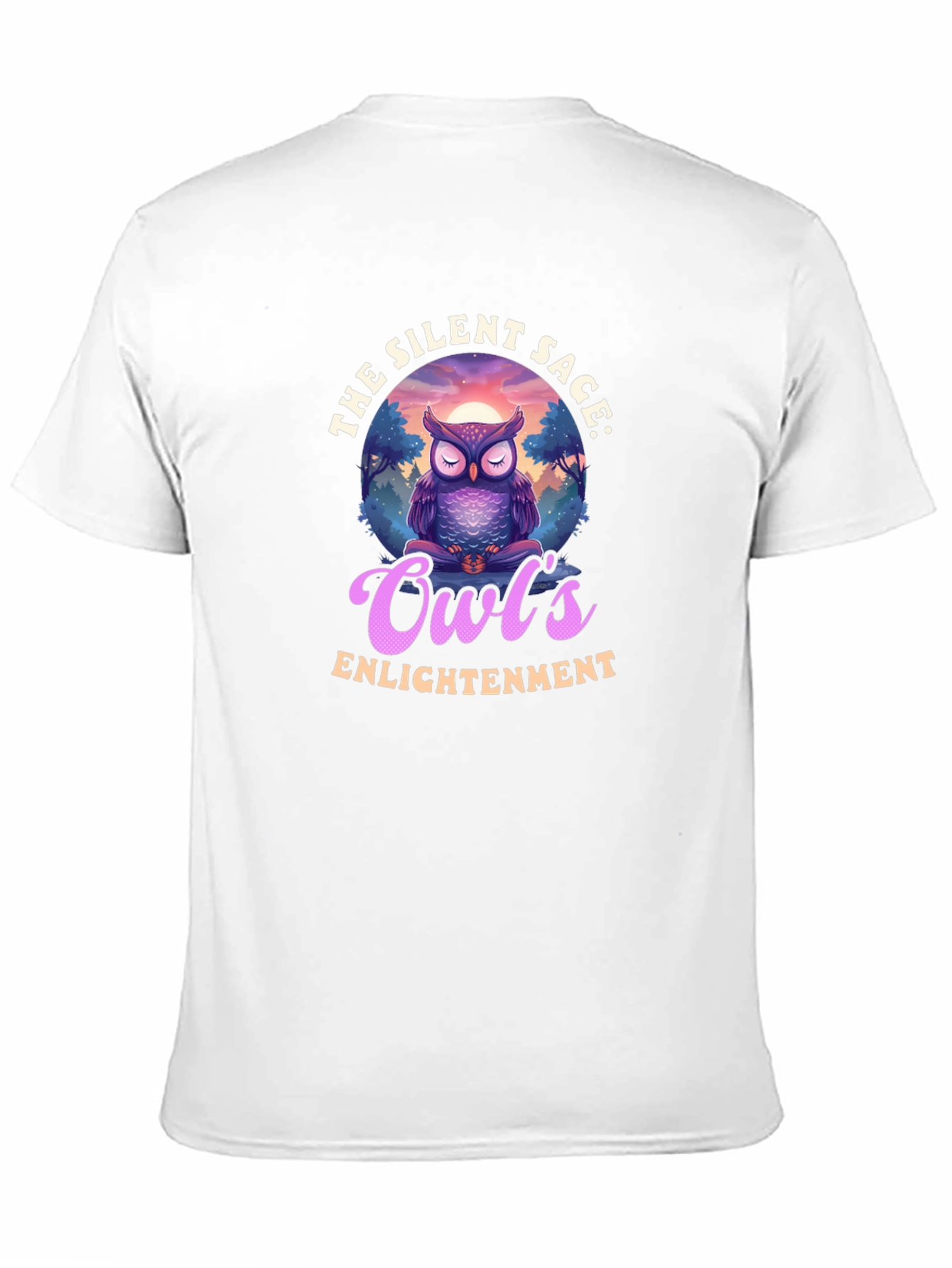 Silent Sage Owls Enlightenment Black T-Shirt