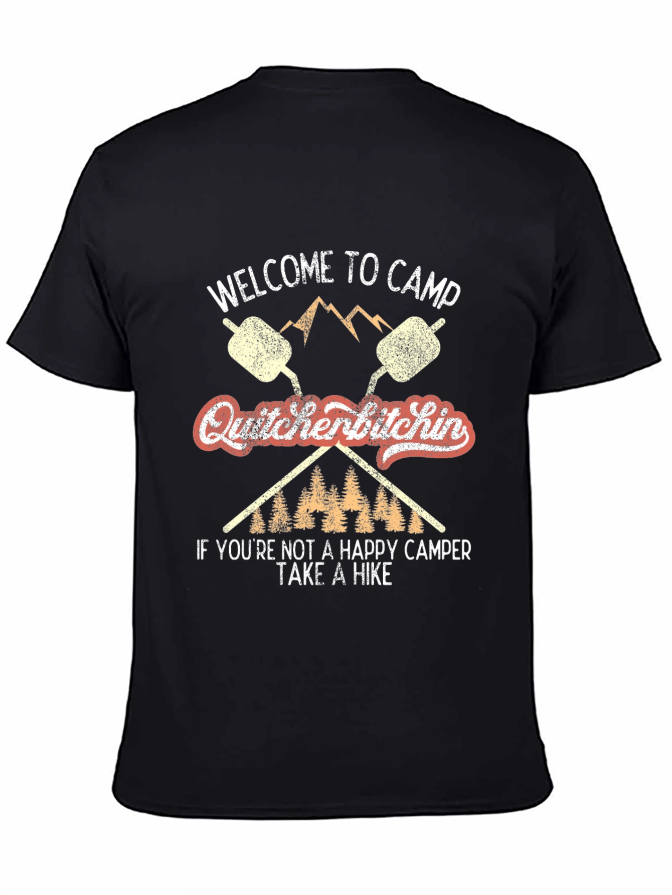 Quitcherbitchin Camping T-Shirt - Happy Camper Hike Tee