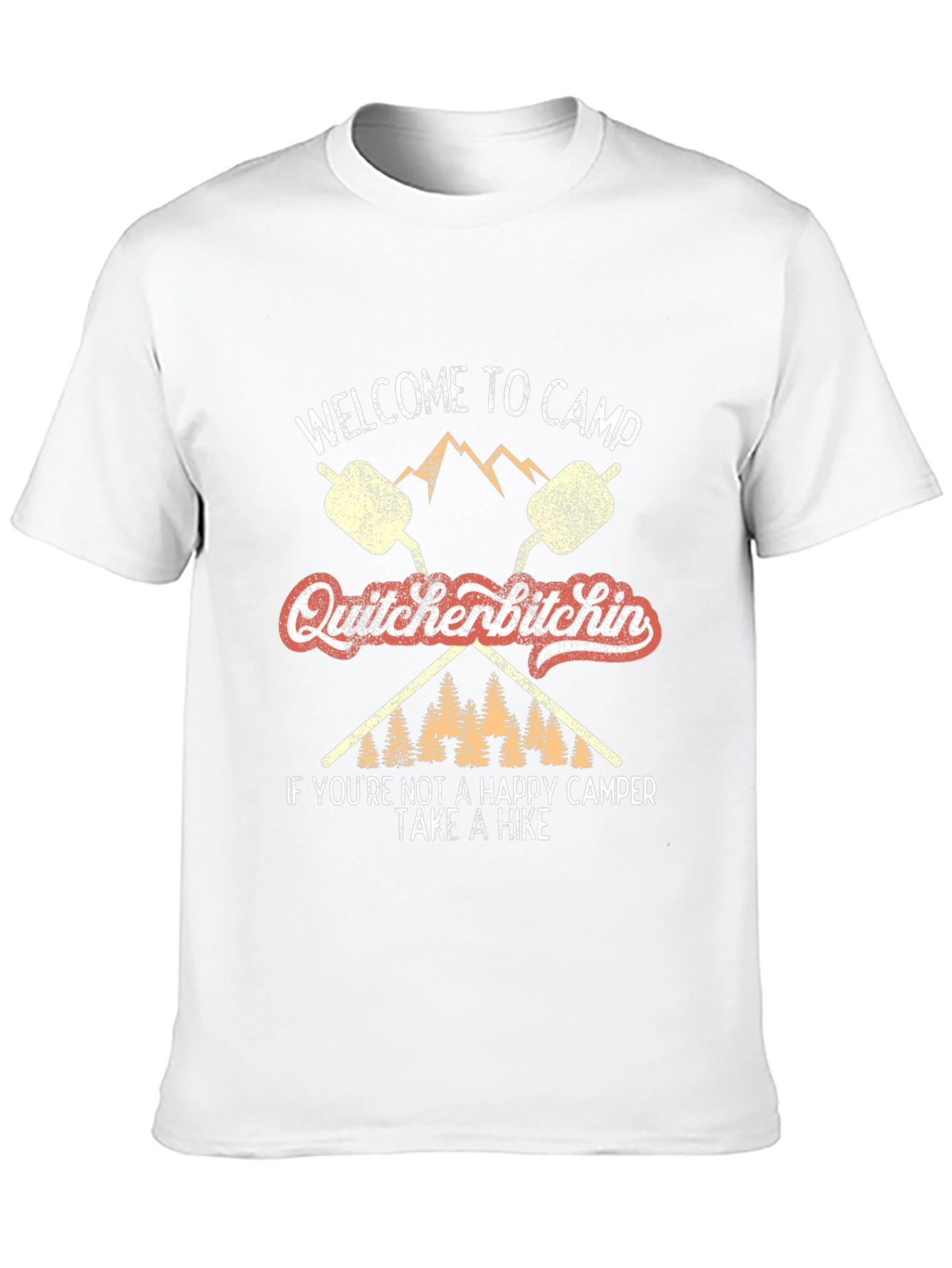 Quitcherbitchin Camping T-Shirt - Happy Camper Hike Tee