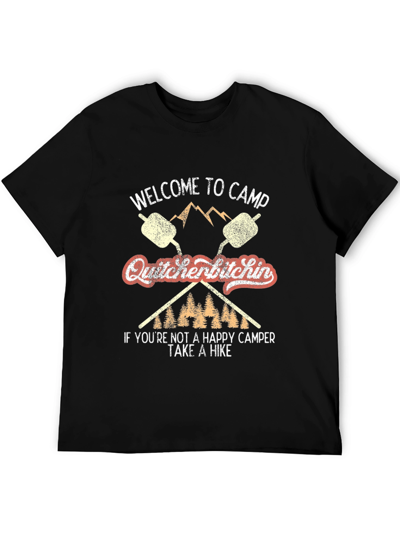 Quitcherbitchin Camping T-Shirt - Happy Camper Hike Tee