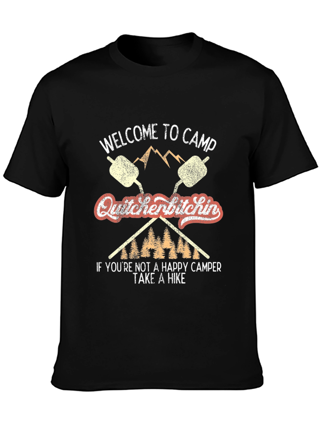 Quitcherbitchin Camping T-Shirt - Happy Camper Hike Tee