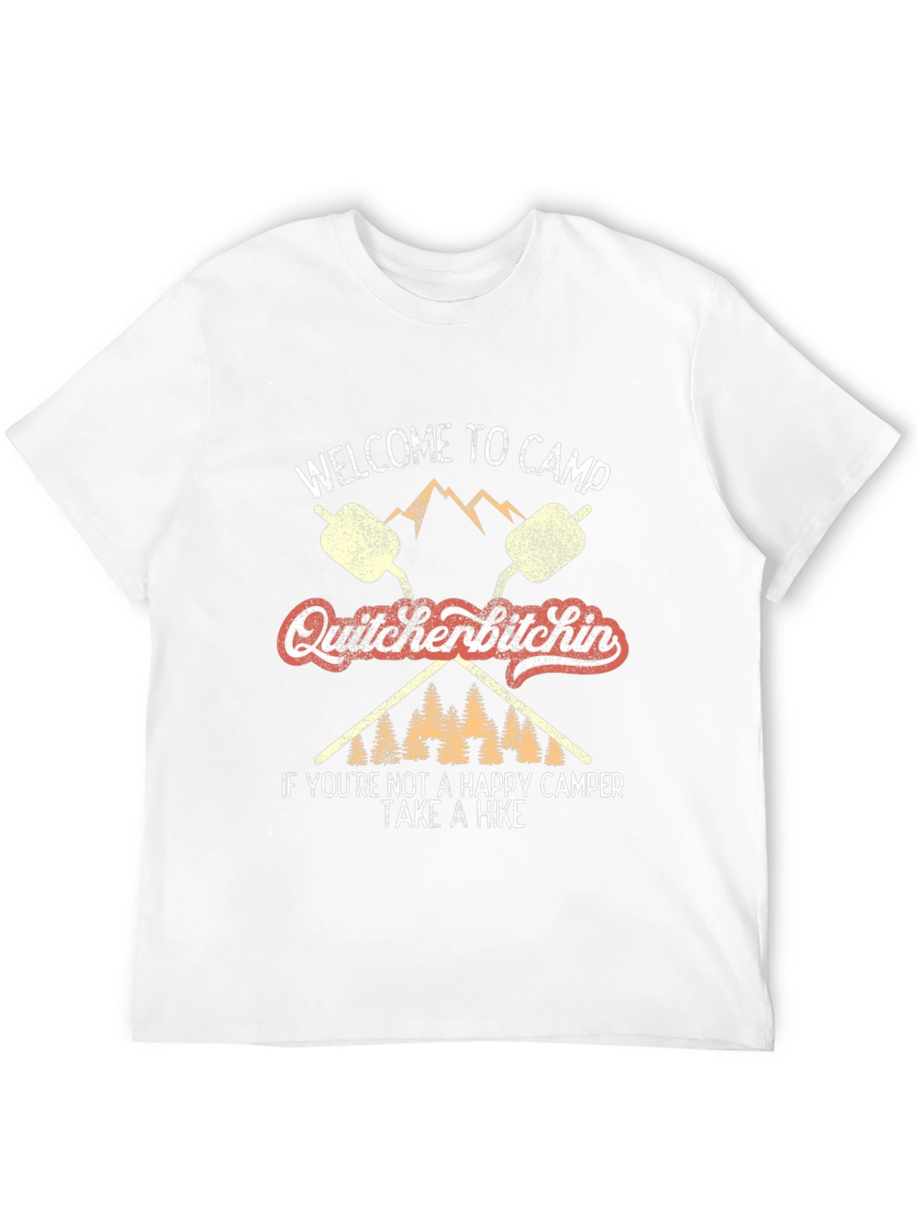 Quitcherbitchin Camping T-Shirt - Happy Camper Hike Tee