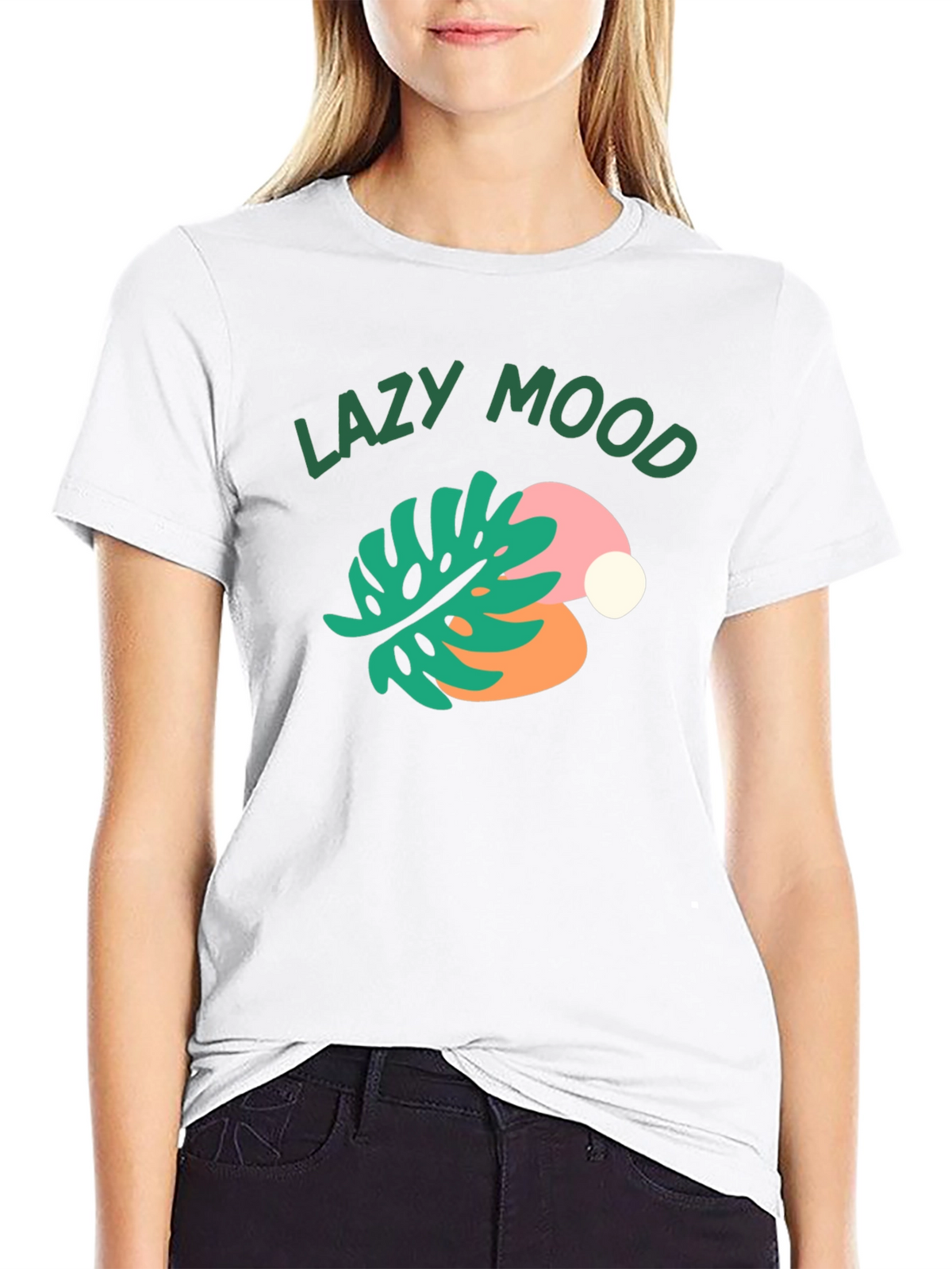 Lazy Mood Graphic Tee - Relaxed Fit Black T-Shirt