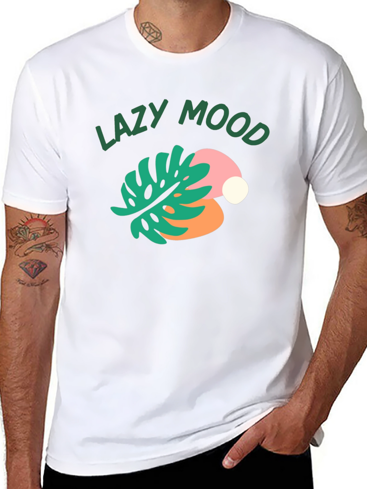 Lazy Mood Graphic Tee - Relaxed Fit Black T-Shirt