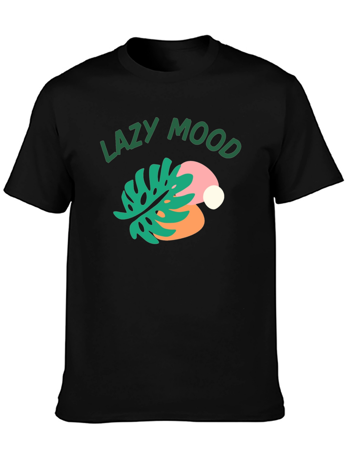 Lazy Mood Graphic Tee - Relaxed Fit Black T-Shirt