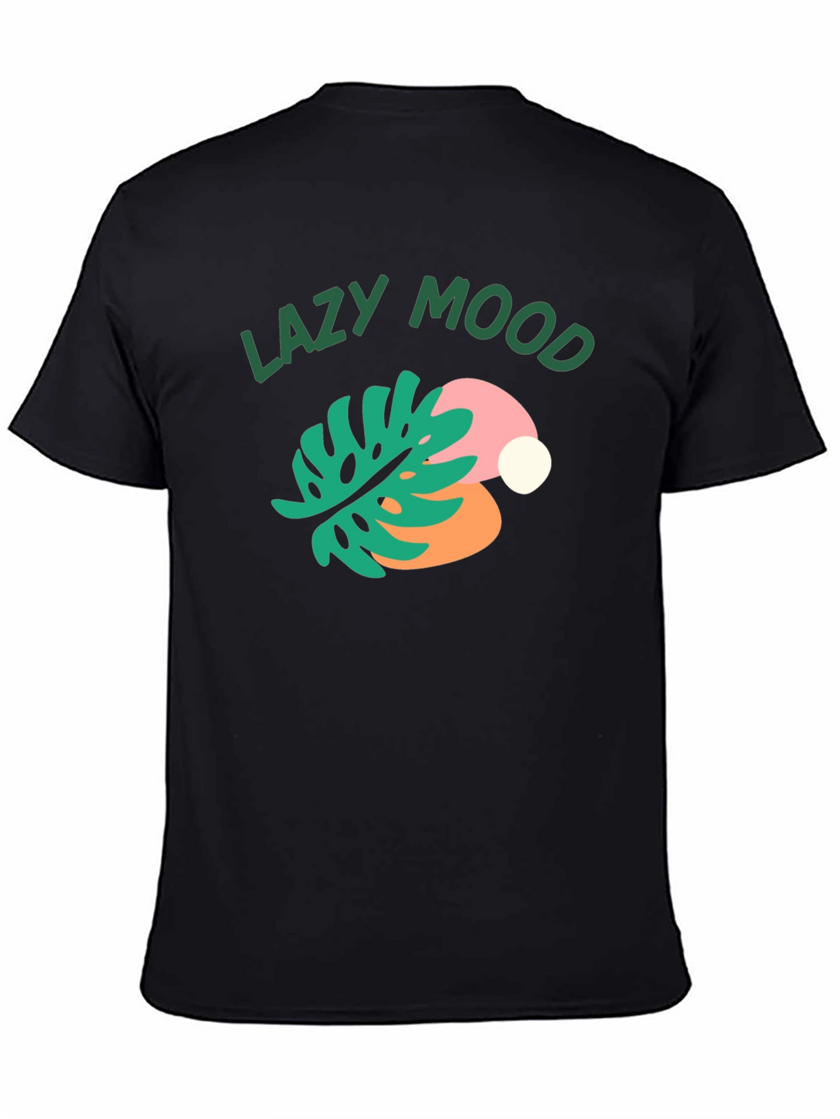 Lazy Mood Graphic Tee - Relaxed Fit Black T-Shirt