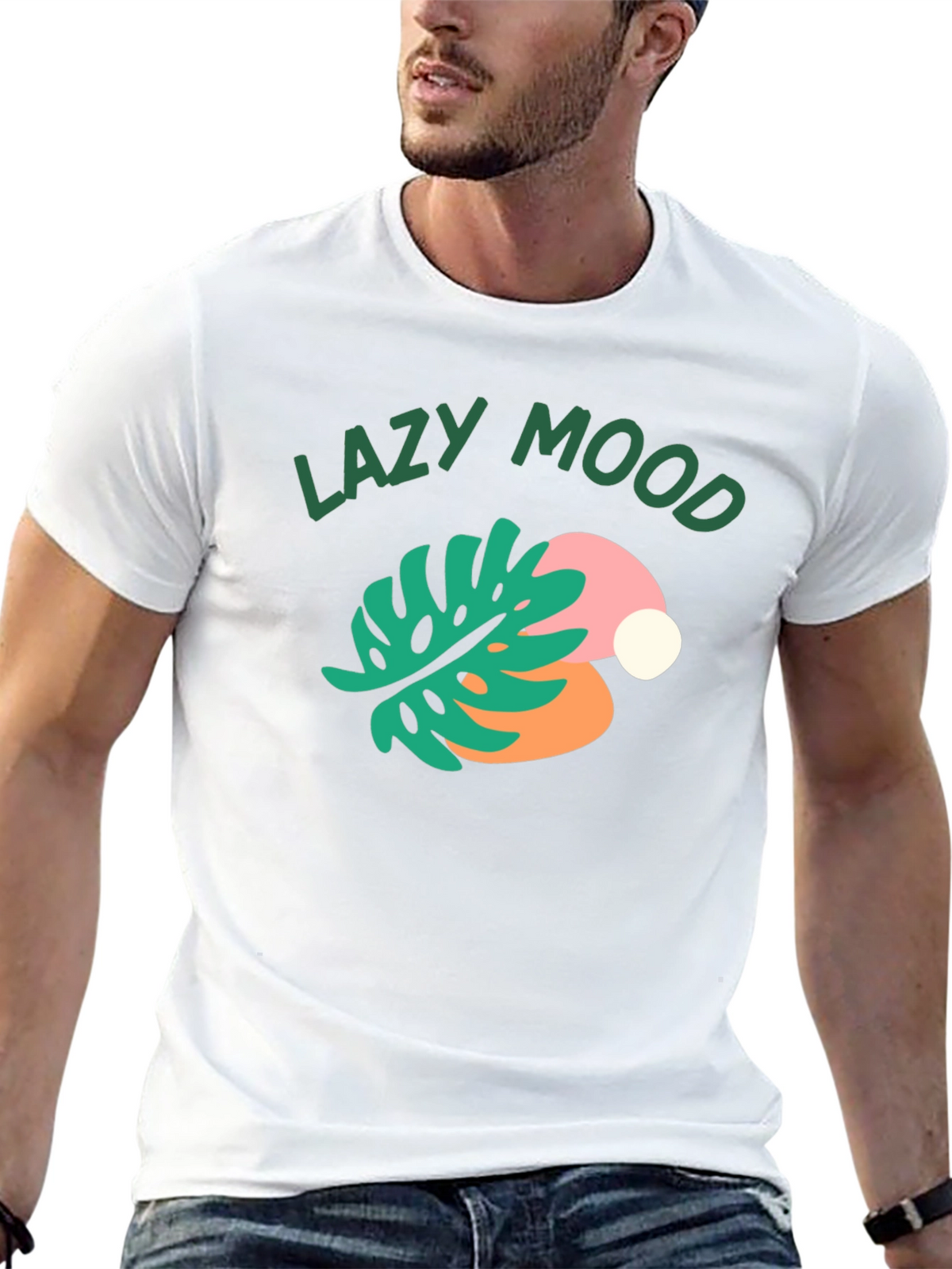 Lazy Mood Graphic Tee - Relaxed Fit Black T-Shirt