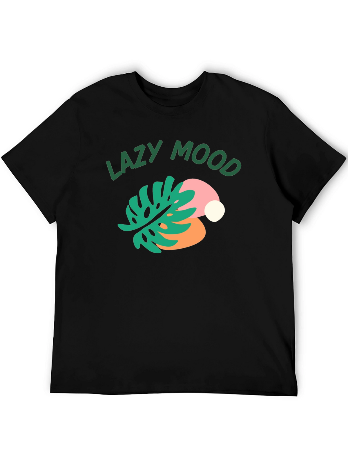 Lazy Mood Graphic Tee - Relaxed Fit Black T-Shirt