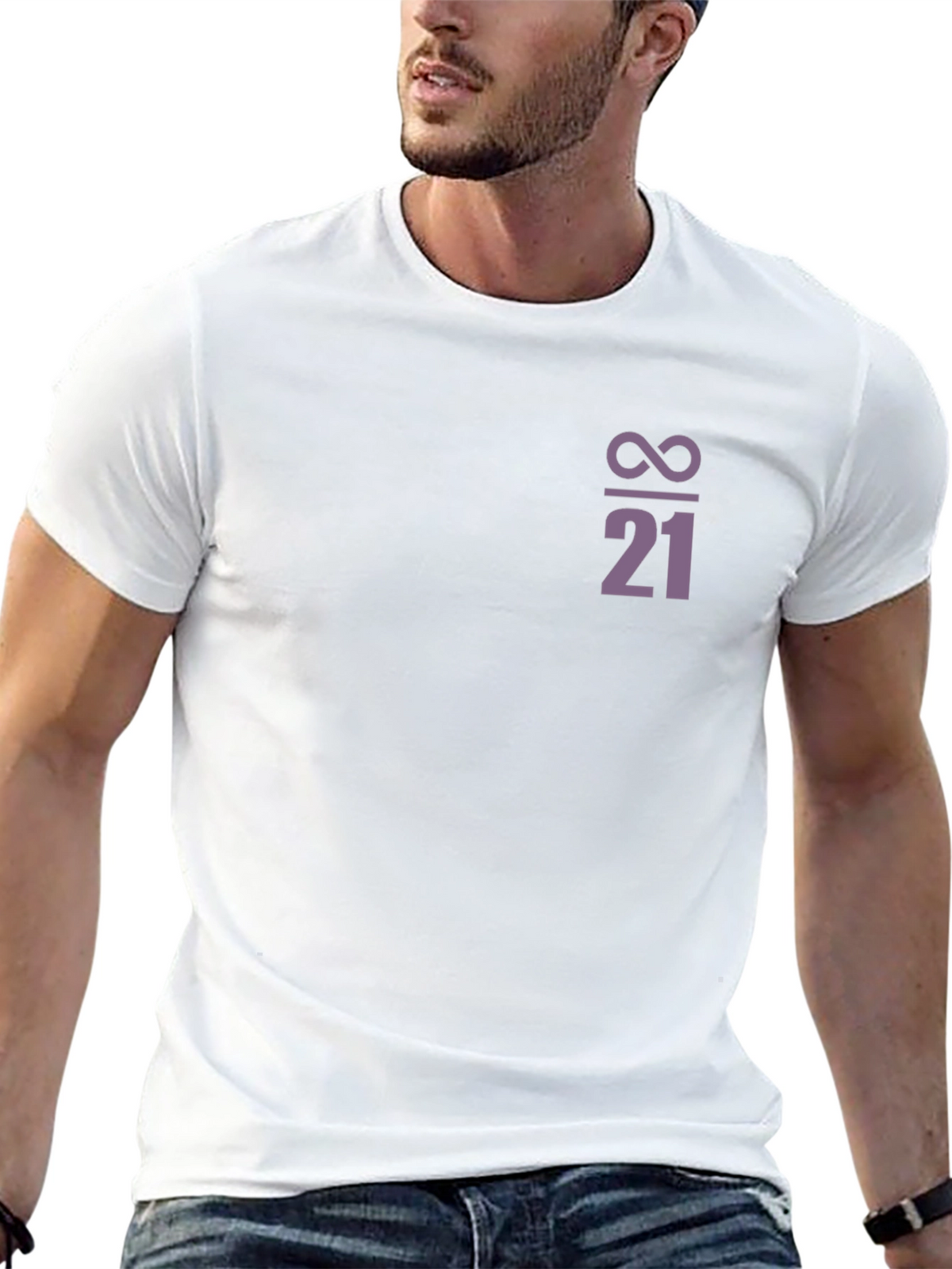 Infinity Divided By 21 Graphic Black T-Shirt