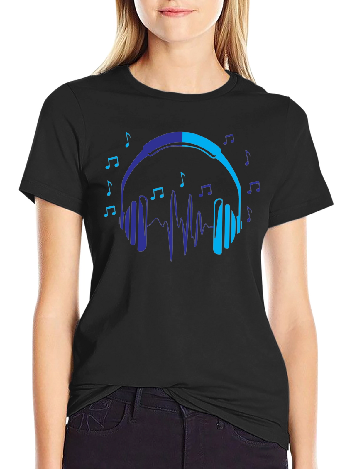 Headphones Music Lover Graphic T-Shirt