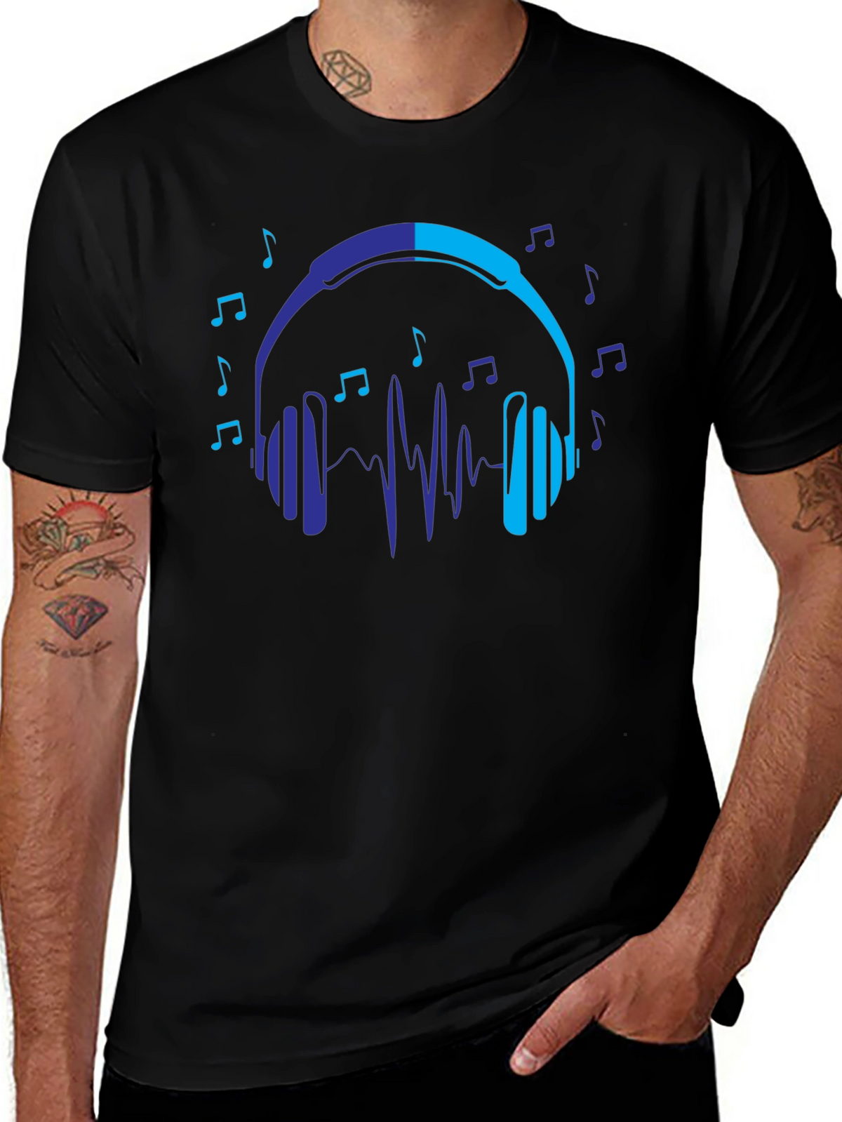 Headphones Music Lover Graphic T-Shirt