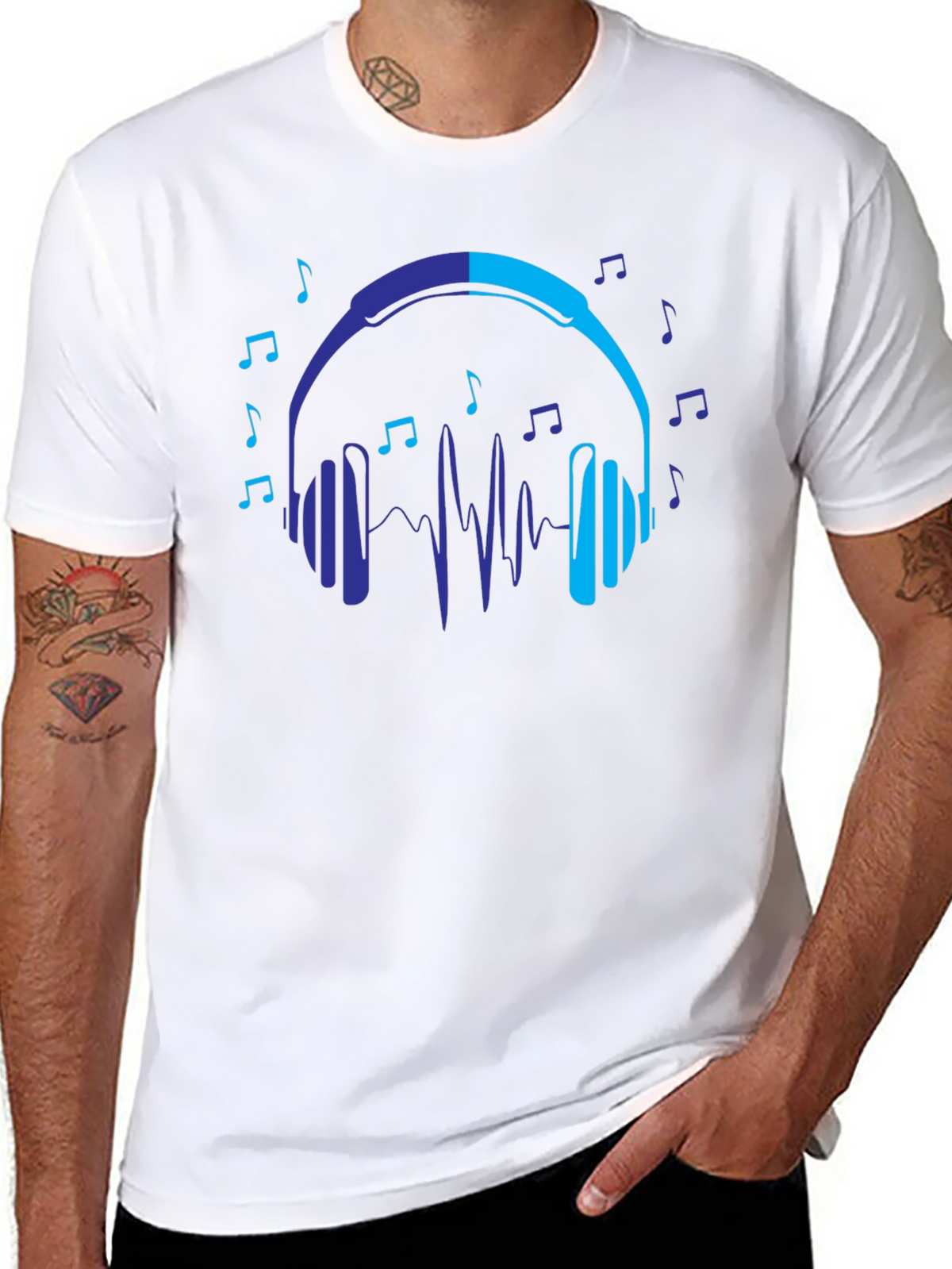 Headphones Music Lover Graphic T-Shirt
