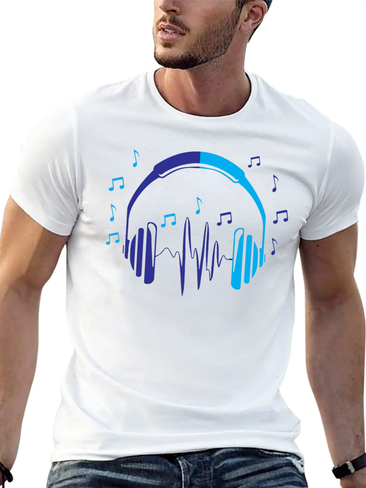 Headphones Music Lover Graphic T-Shirt