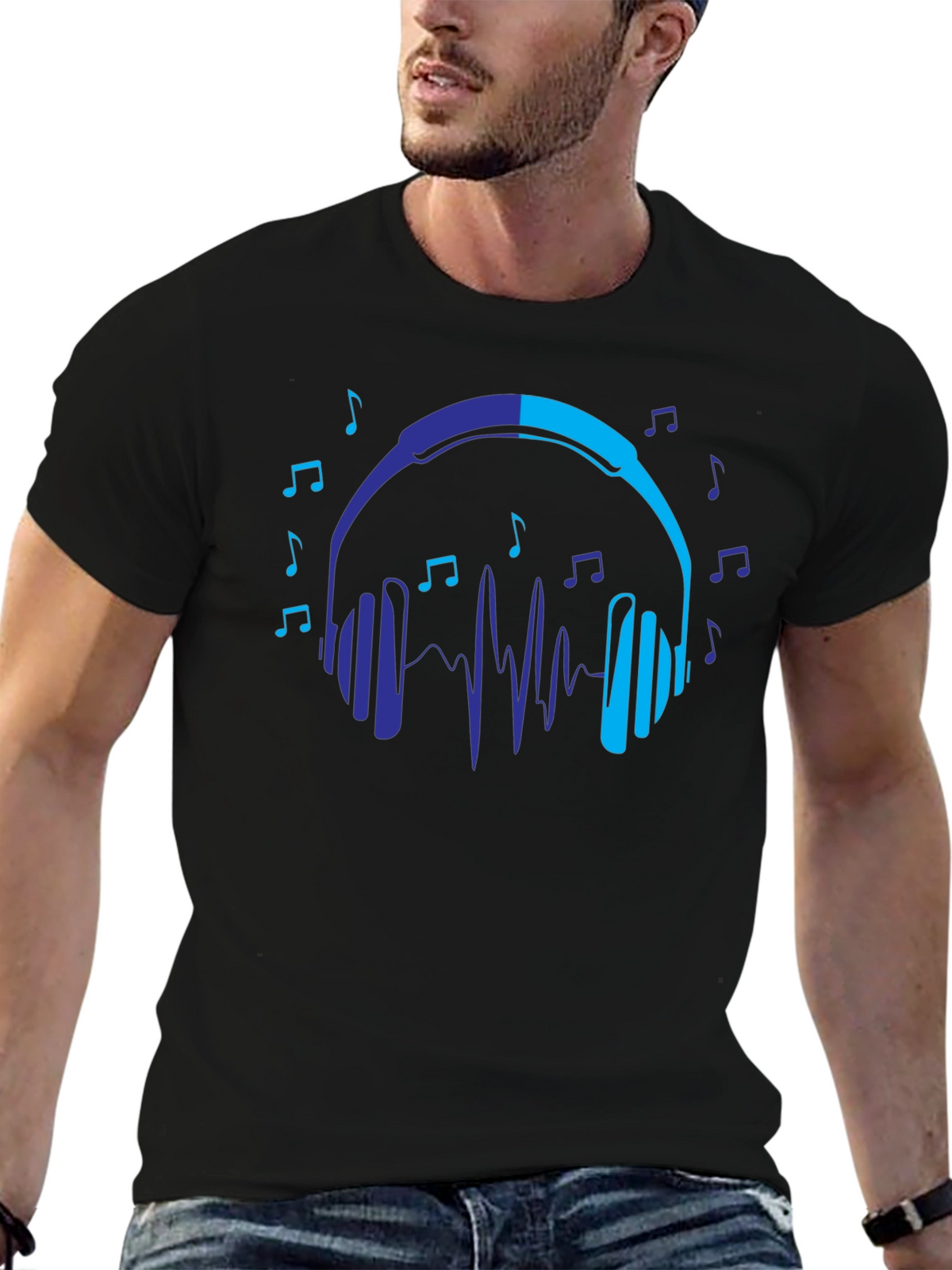 Headphones Music Lover Graphic T-Shirt