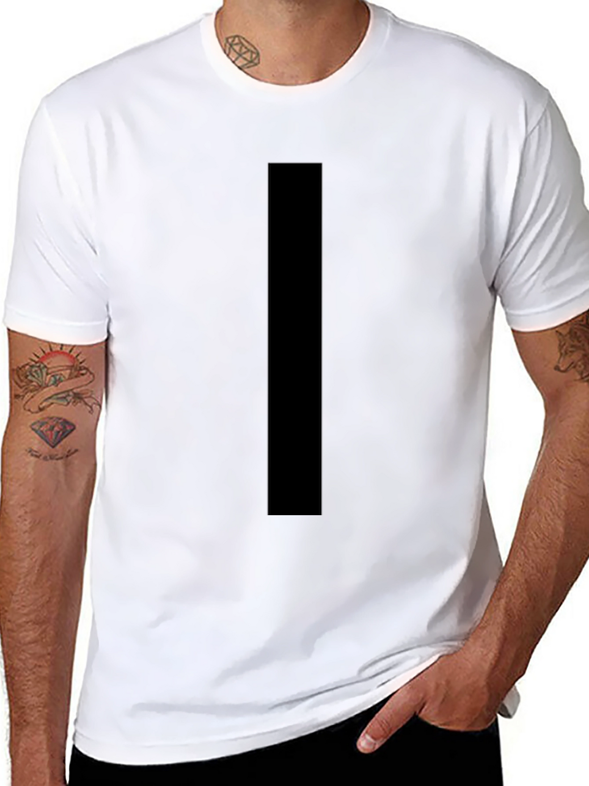 Mens Black Crew Neck T-Shirt - Casual Style