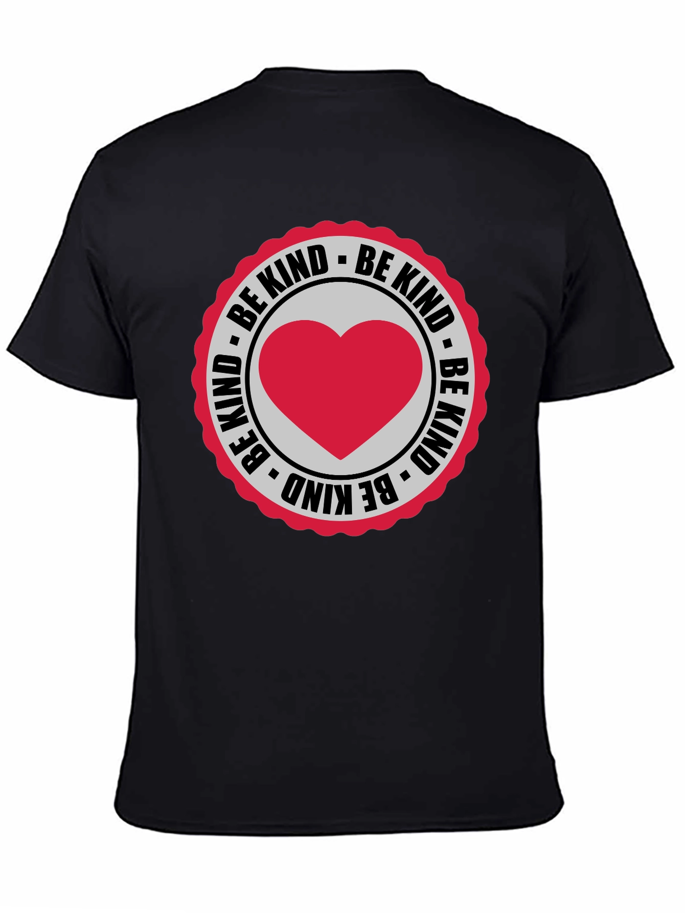 Be Kind Heart Graphic Black T-Shirt