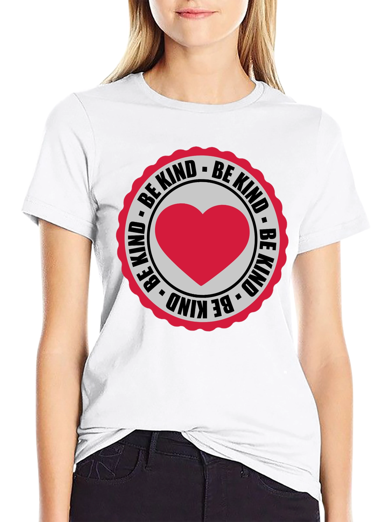 Be Kind Heart Graphic Black T-Shirt