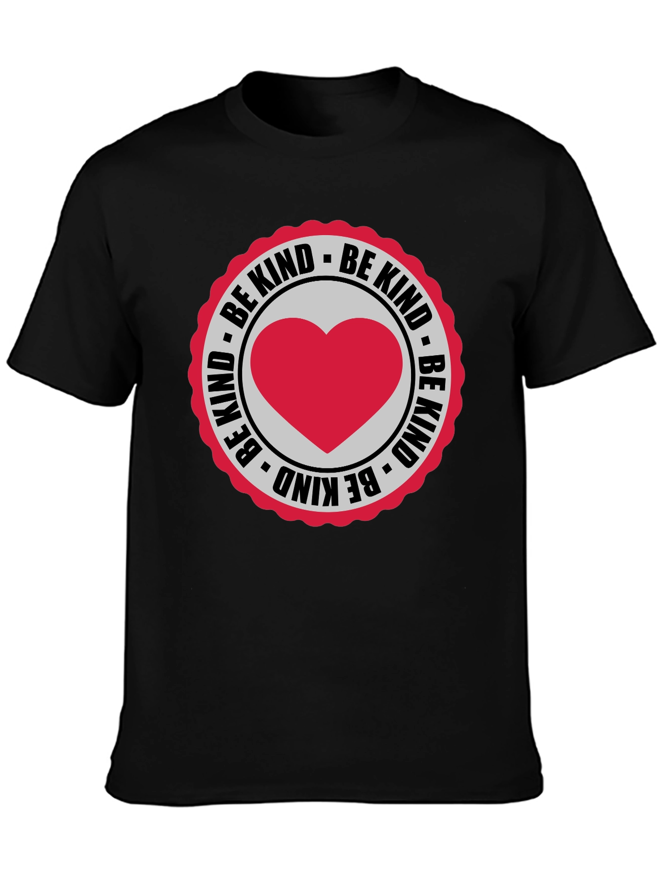 Be Kind Heart Graphic Black T-Shirt