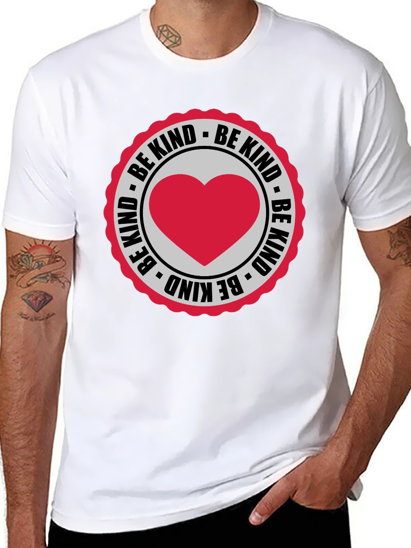 Be Kind Heart Graphic Black T-Shirt
