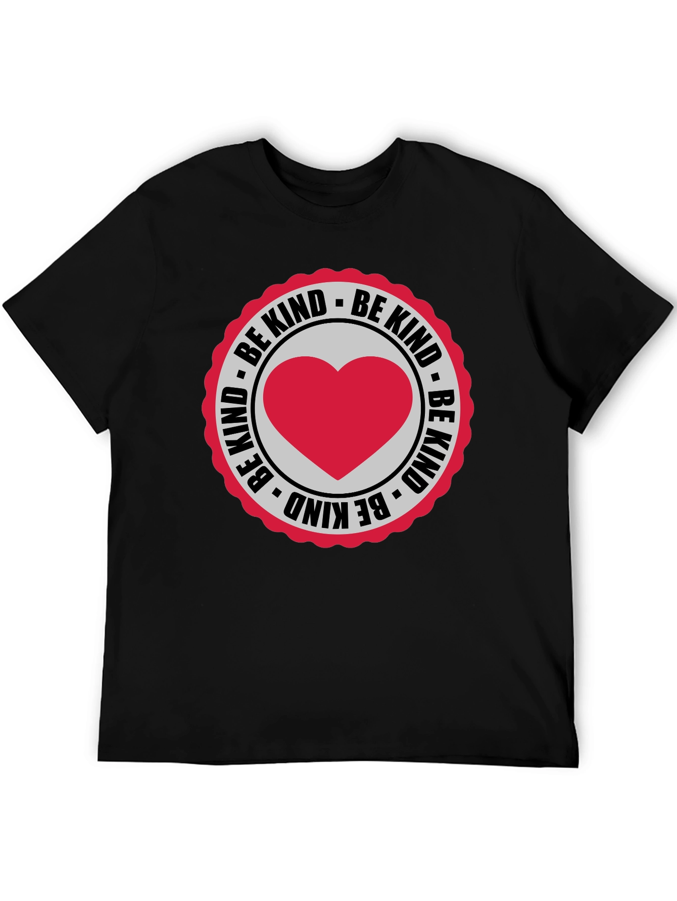 Be Kind Heart Graphic Black T-Shirt