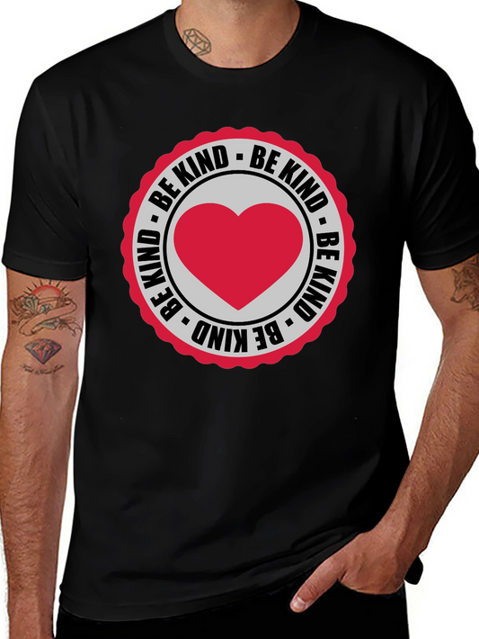 Be Kind Heart Graphic Black T-Shirt