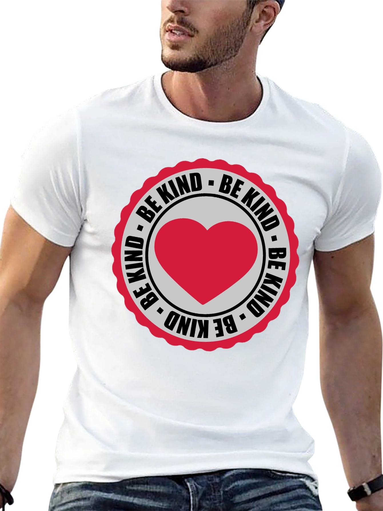 Be Kind Heart Graphic Black T-Shirt