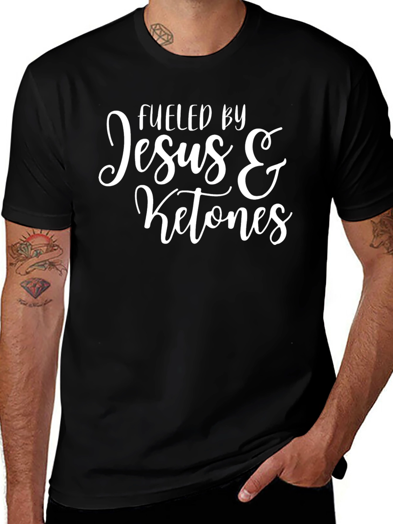 Fueled By Jesus and Ketones Graphic T-Shirt