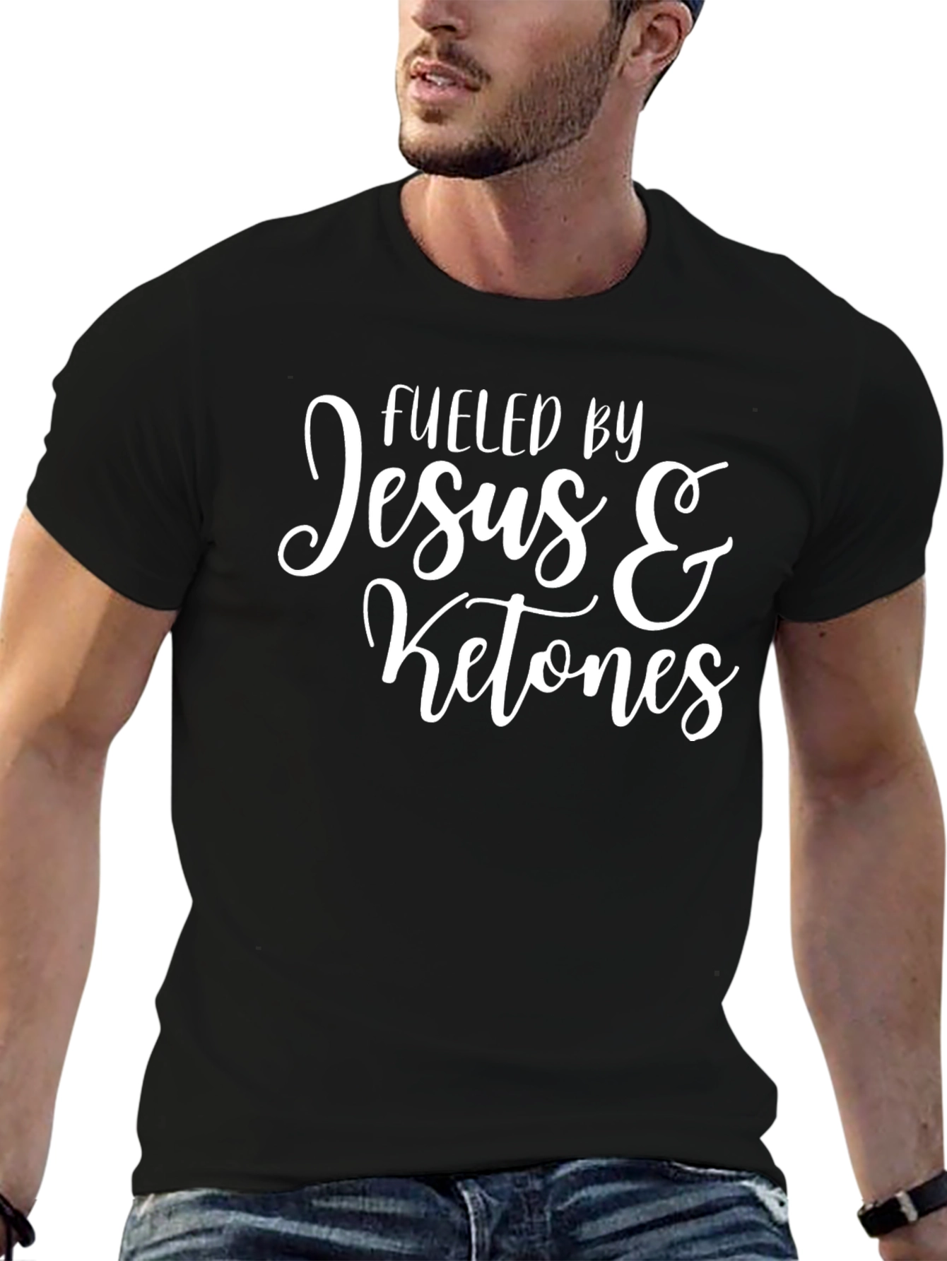 Fueled By Jesus and Ketones Graphic T-Shirt
