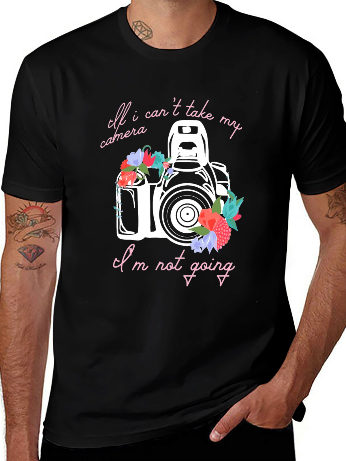 Floral Camera Graphic Tee - Photographers T-Shirt