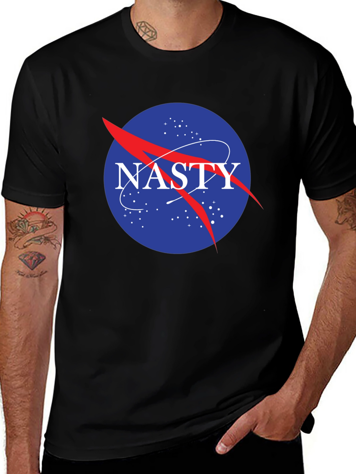 Nasty NASA Logo Black T-Shirt