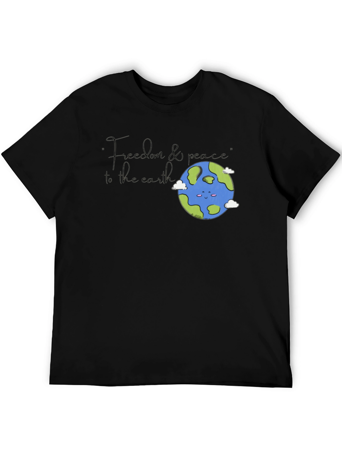 Earth Graphic T-Shirt - Black Crew Neck