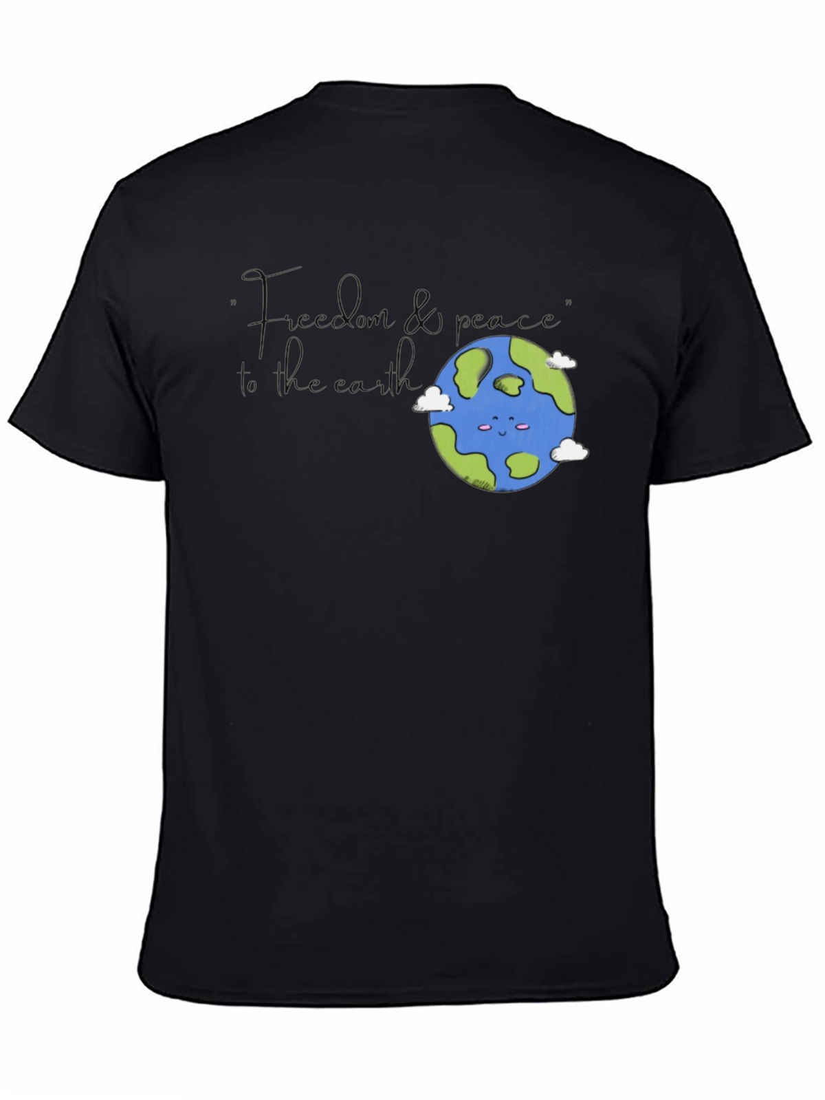 Earth Graphic T-Shirt - Black Crew Neck