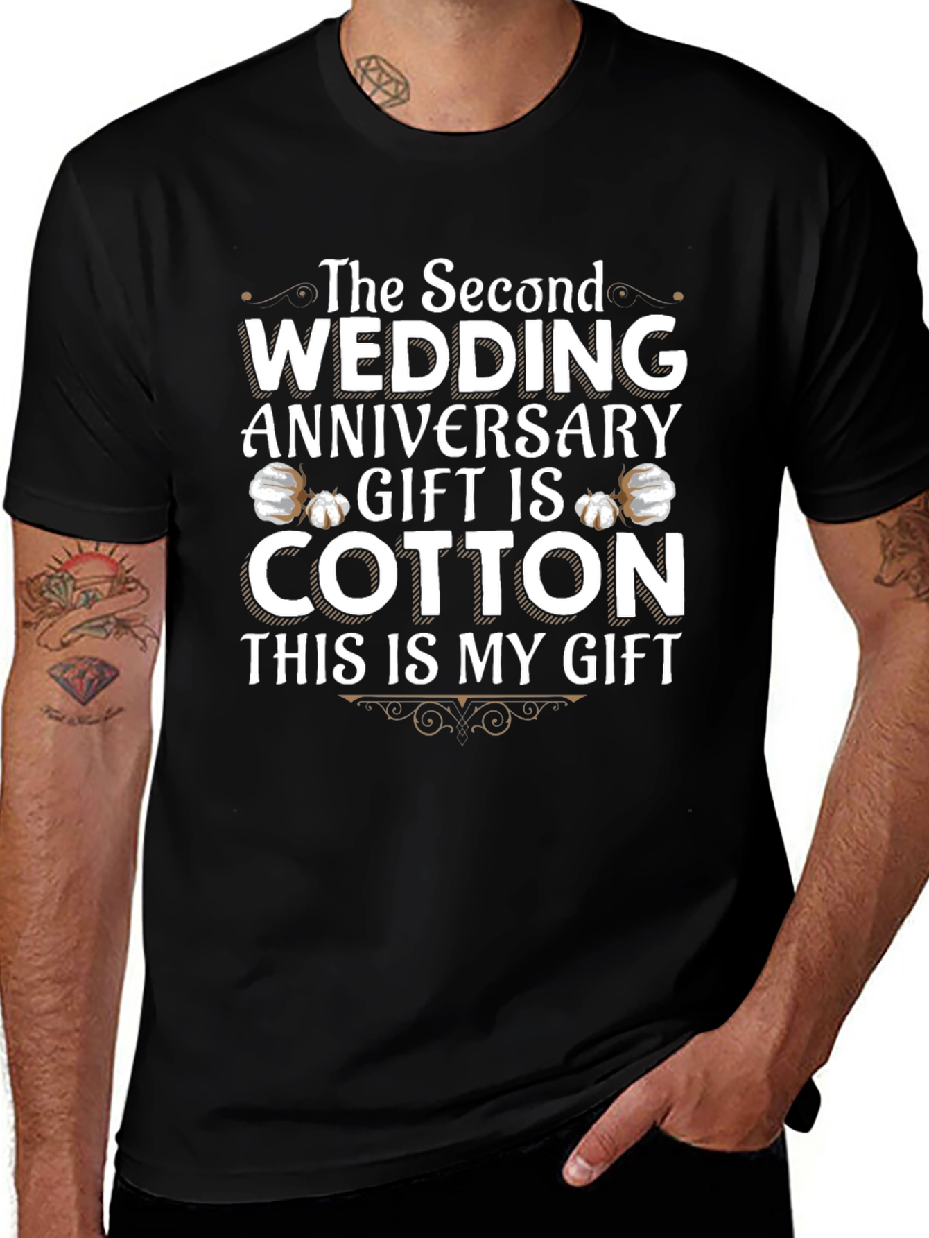 Cotton Anniversary Gift T-Shirt - 2nd Wedding Anniversary